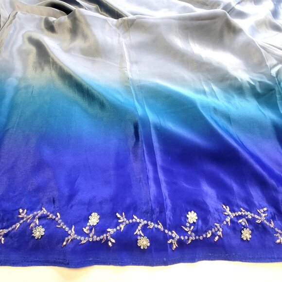 Blue and Grey Saree with Sequins and Beads- Unstitched- NEW - Picture 11 of 11